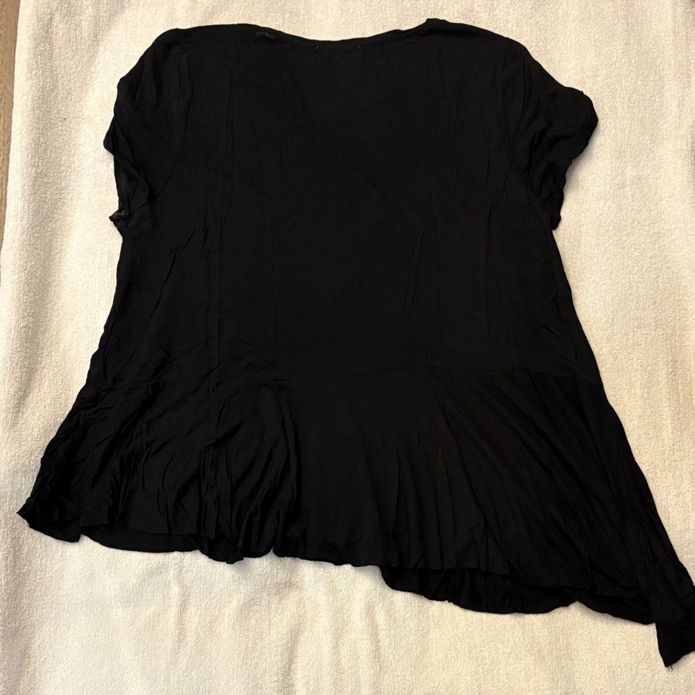 Zara Elegant Black Short Sleeve Top - Picture 6 of 6